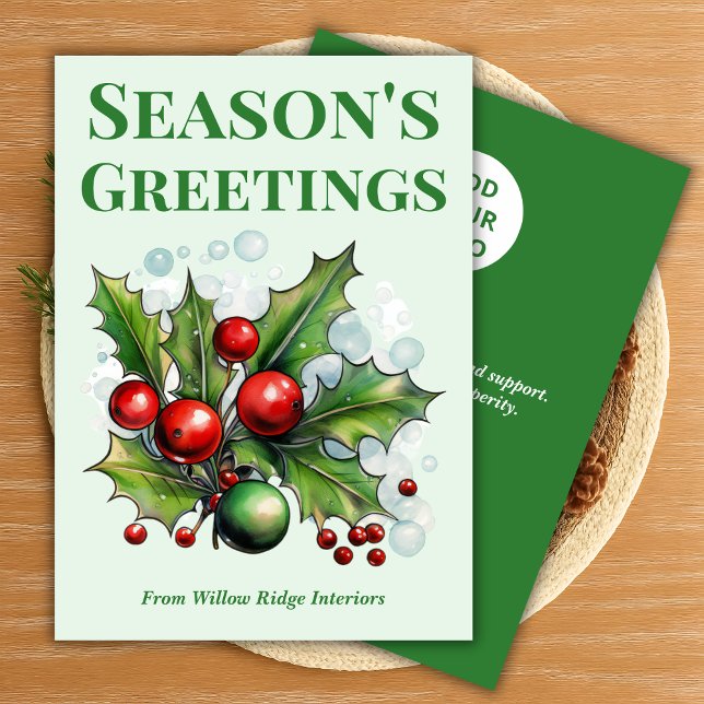 Tarjeta Festiva Classic Green & White Holiday Card (Subido por el creador)
