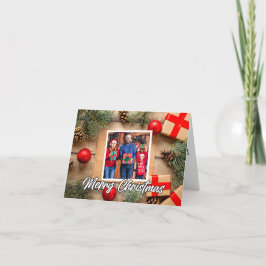 Tarjeta Festiva Classic Holiday Photo Template Merry Christmas