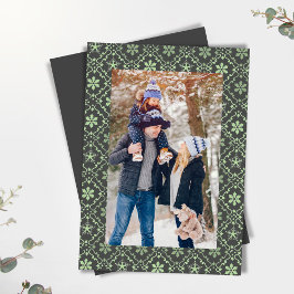 Tarjeta Festiva Classic Merry Christmas One Photo Snowflake