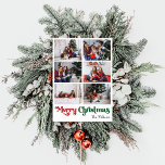 Tarjeta Festiva Classic Merry Christmas Vertical Six Photo<br><div class="desc">Celebre la temporada con esta exclusiva y clásica tarjeta de vacaciones de la Navidad Feliz Navidad vertical de seis fotos con un toque de encanto vintage. El diseño minimalista muestra una elegante paleta de colores rojo y verde que evoca el espíritu acogedor del invierno. Su atractivo moderno y divertido, junto...</div>