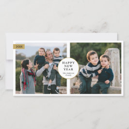 Tarjeta Festiva Classic Modern 2 Photo Happy New Year 2021