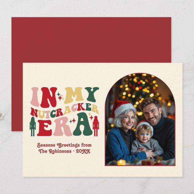 Tarjeta Festiva Classic Noel In My Nutcracker Era Christmas Photo (Anverso / Reverso)