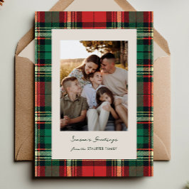 Tarjeta Festiva Classic Plaid Holiday Photo Card