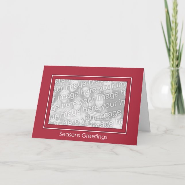 Tarjeta Festiva Classic Red Holiday Template - Customized (Anverso)