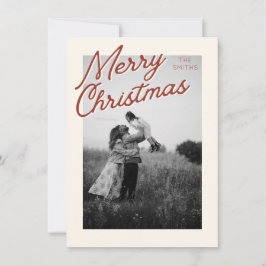 Tarjeta Festiva Classic Red Merry Christmas Photo Card