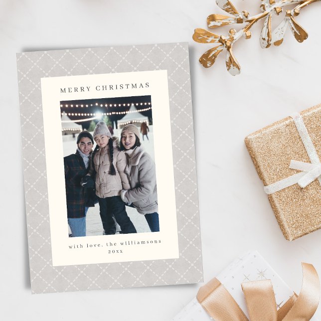 Tarjeta Festiva Classic Refined Neutral Gray Christmas Photo (Subido por el creador)