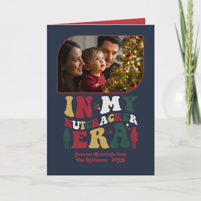 Tarjeta Festiva Classic Retro Fun Retro Christmas Photos (Anverso)