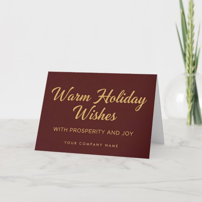 Tarjeta Festiva Classic Retro Script Warm Holiday Wishes Card (Anverso)