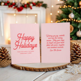 Tarjeta Festiva Classic Script Whimsical Elegant Happy Holidays