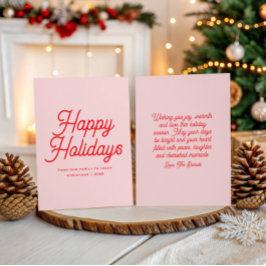 Tarjeta Festiva Classic Script Whimsical Elegant Happy Holidays