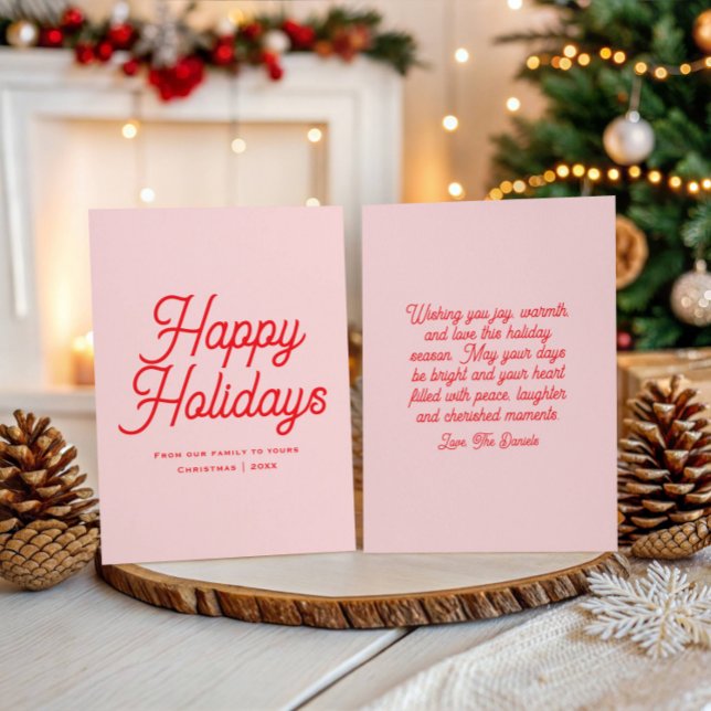 Tarjeta Festiva Classic Script Whimsical Elegant Happy Holidays (Subido por el creador)