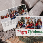 Tarjeta Festiva Classic Simple Merry Christmas Six Photo<br><div class="desc">Celebre la temporada con esta exclusiva y clásica tarjeta navideña de 6 fotos con un toque de encanto vintage. El diseño minimalista muestra una elegante paleta de colores rojo y verde que evoca el espíritu acogedor del invierno. Su atractivo moderno y divertido, junto con la redacción tradicional, crea un equilibrio...</div>