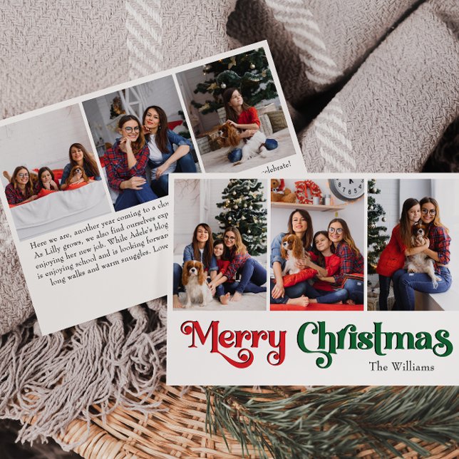 Tarjeta Festiva Classic Simple Merry Christmas Six Photo (Subido por el creador)