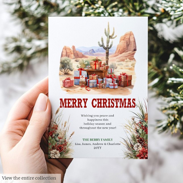 Tarjeta Festiva Classic Western Christmas greeting card design (Classic Western Christmas greeting card design

)