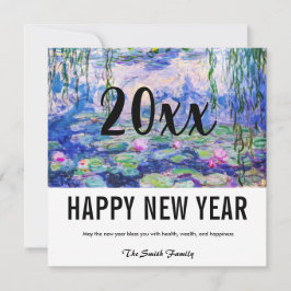 Tarjeta Festiva Claude Monet - Feliz Año Nuevo / Nieves por el agu