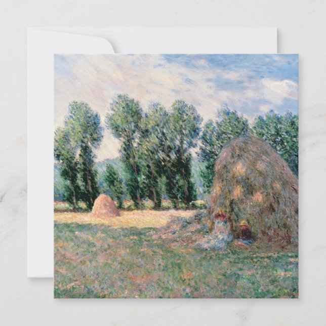 Tarjeta Festiva Claude Monet - Haystacks (Anverso)
