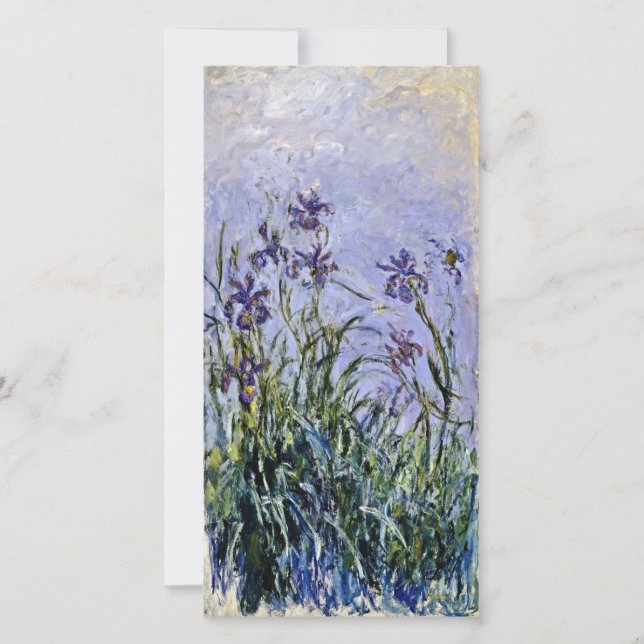 Tarjeta Festiva Claude Monet - Iris Mauves (Anverso)