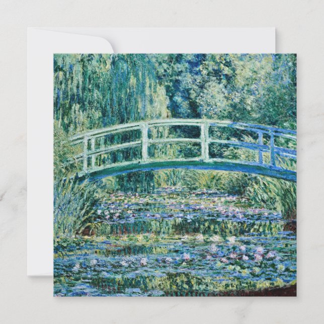 Tarjeta Festiva Claude Monet - Lilis De Agua Y Puente Japonés (Anverso)