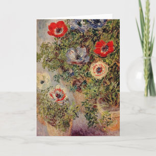 Tarjeta Festiva Claude Monet - Vida muerta con anemonías