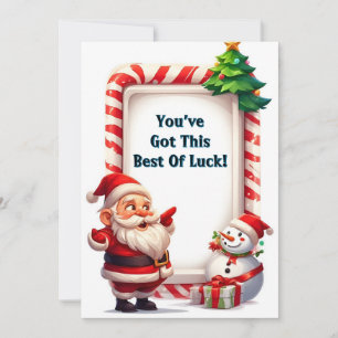 Tarjeta Festiva Claus festivo y muñeco de nieve
