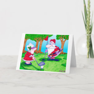 Tarjeta Festiva Claus Golfing