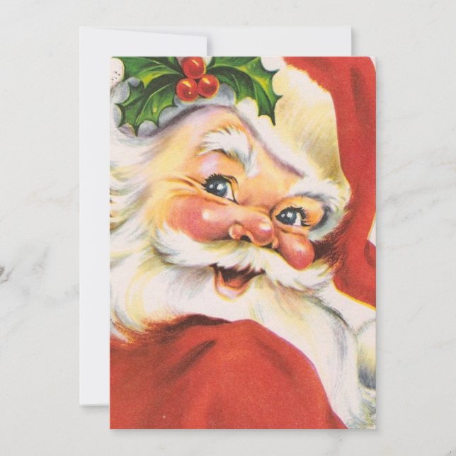Tarjeta Festiva Claus Santa Vintage (Anverso)