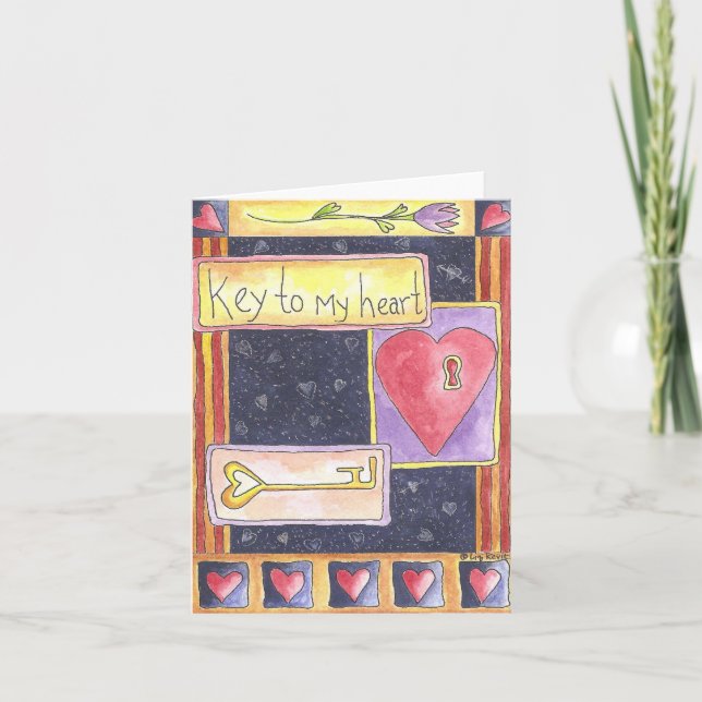 Tarjeta Festiva Clave para mi corazón (Anverso)