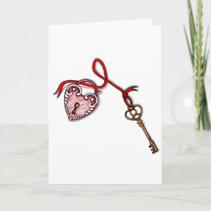 Tarjeta Festiva Clave para mi corazón ~ Rojo