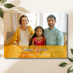 Tarjeta Festiva Clavel Naranja Elegante Foto Feliz Diwali
