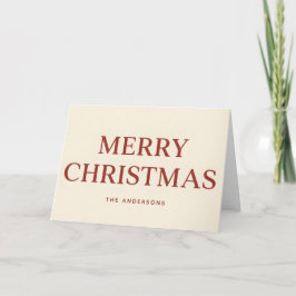 Tarjeta Festiva Clean Serif Retro Script Merry Christmas