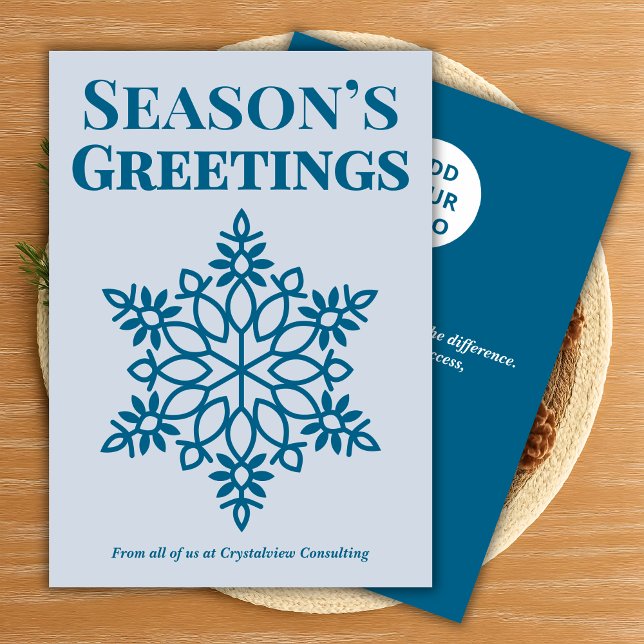 Tarjeta Festiva Clean Snowflake Corporate Card (Subido por el creador)