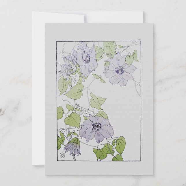 Tarjeta Festiva Clematis (Anverso)