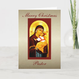 Tarjeta Festiva Clérigo Merry Personalizado pastor navideño
