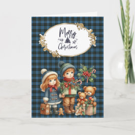 Tarjeta Festiva Clérigo original escocés Tartán