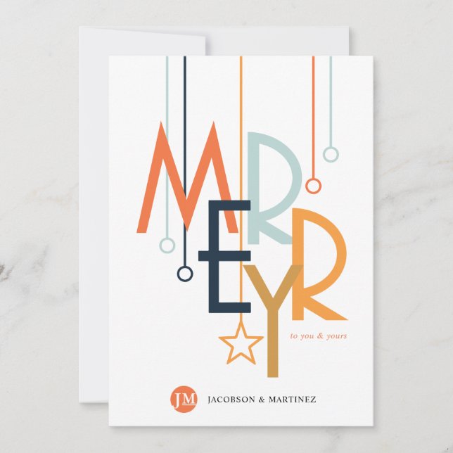 Tarjeta Festiva Cliente Gracias Festividad Merry Simple (Anverso)