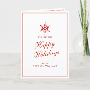 Tarjeta Festiva Clientes de Navidades comerciales rojos empleados 