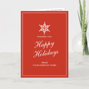 Tarjeta Festiva Clientes de Navidades comerciales rojos empleados 