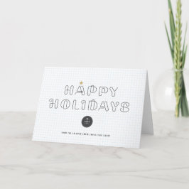 Tarjeta Festiva Clips de papel Felices Fiestas Azules Negocios