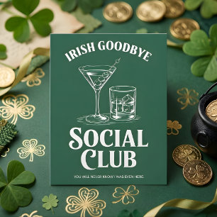 Tarjeta Festiva Club de Despedida Irlandesa Humor de Fiesta
