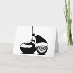 Tarjeta Festiva Club de golf y bolas para navidades