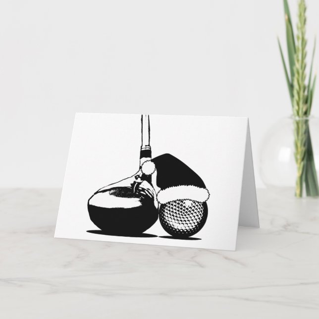 Tarjeta Festiva Club de golf y bolas para navidades (Anverso)