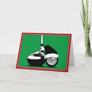 Tarjeta Festiva Club de golf y bolas para navidades