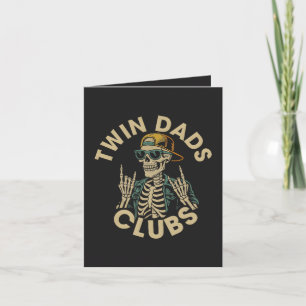 Tarjeta Festiva Club de Papás Gemelos Esqueleto