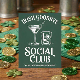 Tarjeta Festiva Club Social de la Despedida Irlandesa Humor de Beb