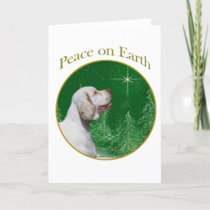 Tarjeta Festiva Clumber Spaniel Peace