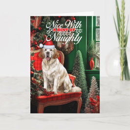 Tarjeta Festiva Clumber Spaniel Santa Navidades Dog Naughty Nice