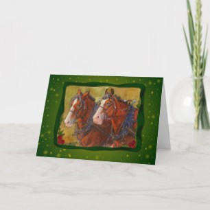Tarjeta Festiva Clydesdale Draft Horse Holiday Card