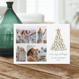 Tarjeta Festiva Coastal Oyster "Seas & Greetings" Photo