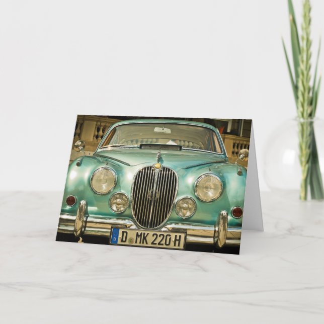 TARJETA FESTIVA COCHE DE VINTAJE CLÁSICO, TODAS LAS OCASIONES TARJ (Anverso)