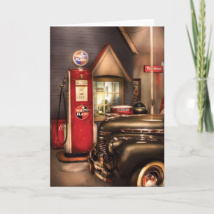 Tarjeta Festiva Coche - gasolina de destello blanca